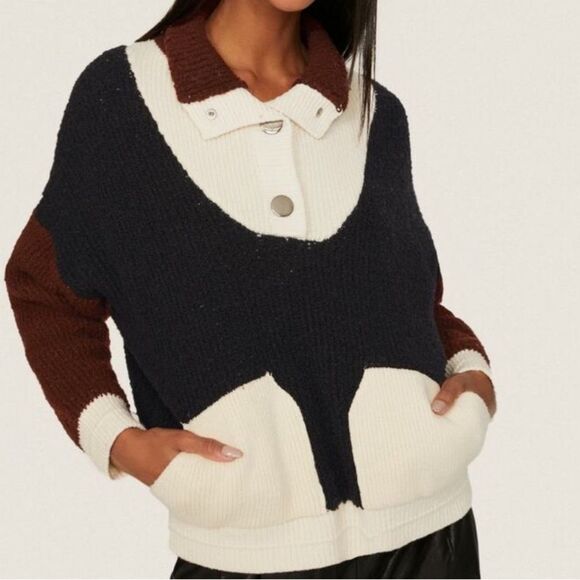 Ba&sh Benji Colorblock Knit Wool Blend Pullover Medium ⭐️read description-DD4 - Picture 1 of 15
